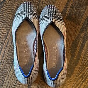 Rothy's Women's Checkered Flats - Black, Gray, and Blue